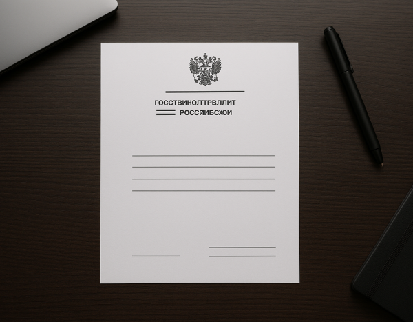 Официальное письмо от государственного органа на современном столе